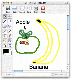 Historic Coccinella whiteboard on Mac OS X